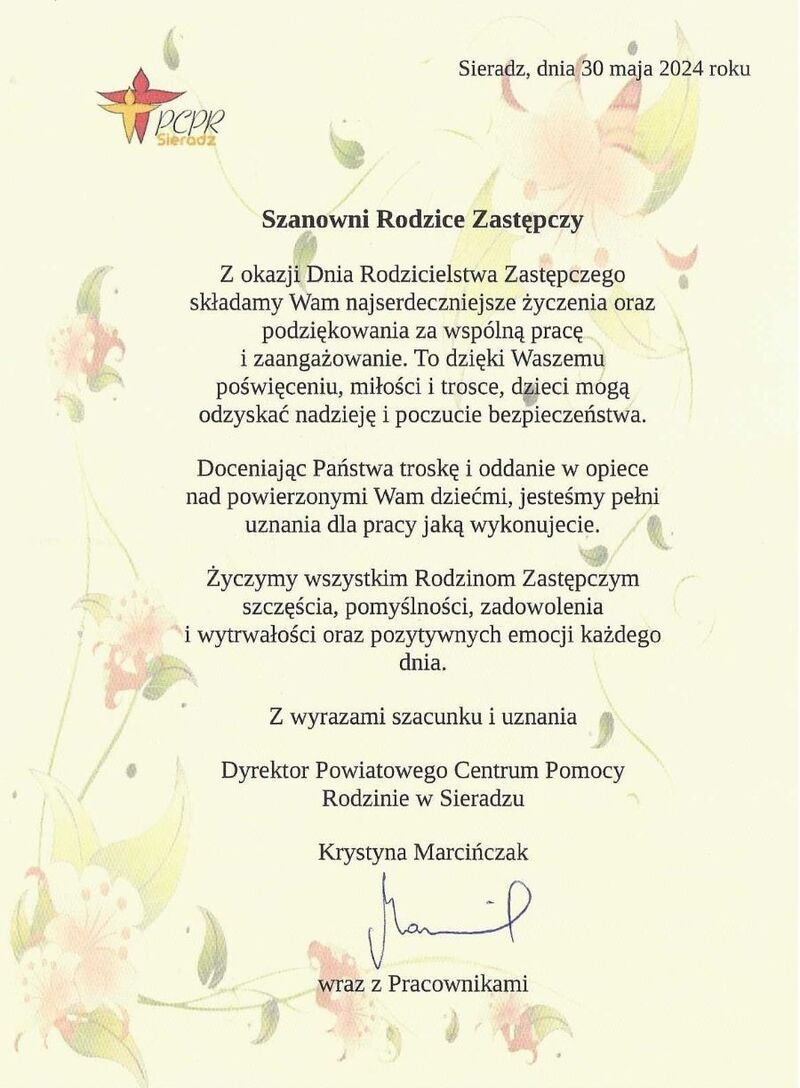 Zyczenia Dzien Rodzicielstwa Zastepczego 30 maja 2024