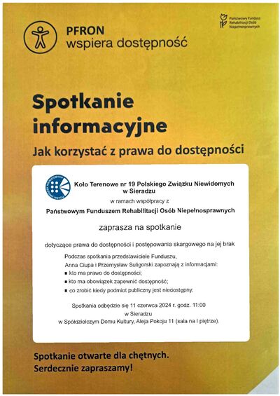 Plakat na spotkanie