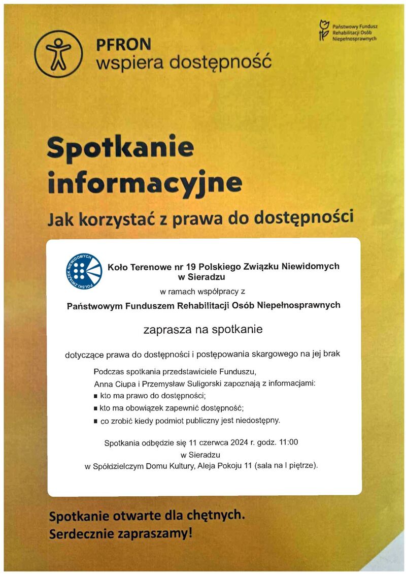 Plakat na spotkanie