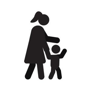mother with child in side view silhouette icon motherhood parent isolated illustration vector