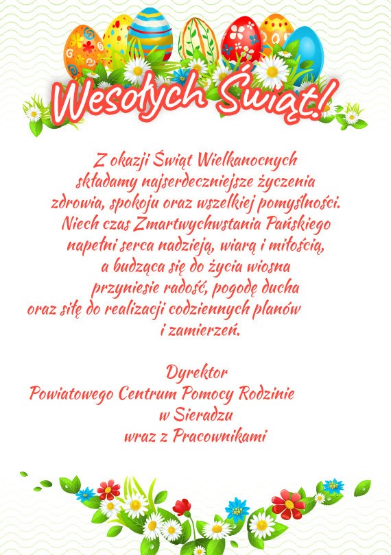 PCPR Sieradz życzenia wielkanocne 2026